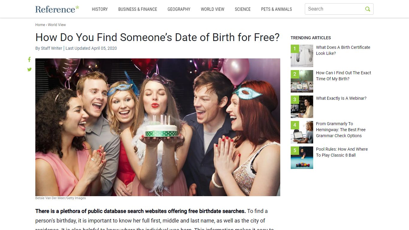 How Do You Find Someone’s Date of Birth for Free? - Reference.com